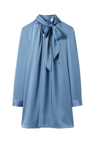 Vestido trapézio - Azul-celeste