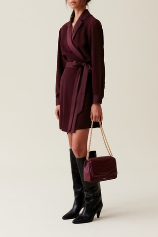 Vestido traçado - Bordô
