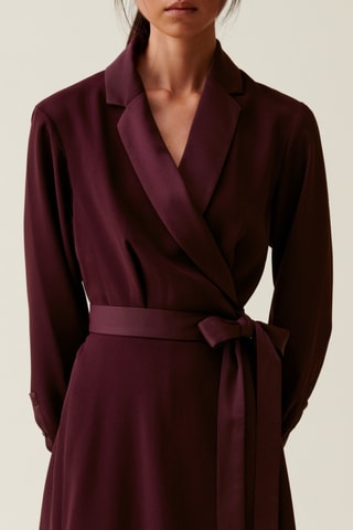 Vestido traçado - Bordô