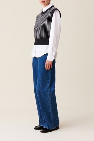 Camisola sem mangas em lã - Antracite mesclado