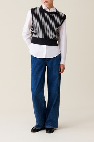 Camisola sem mangas em lã - Antracite mesclado