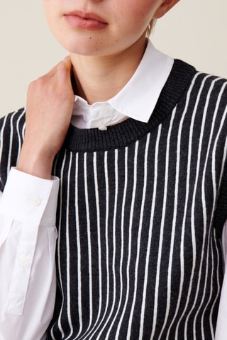 Camisola sem mangas em lã - Antracite mesclado