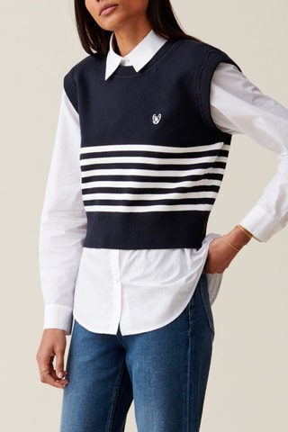 Camisola sem mangas - Preto e branco