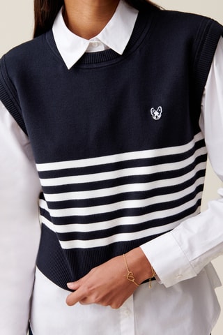 Camisola sem mangas - Preto e branco