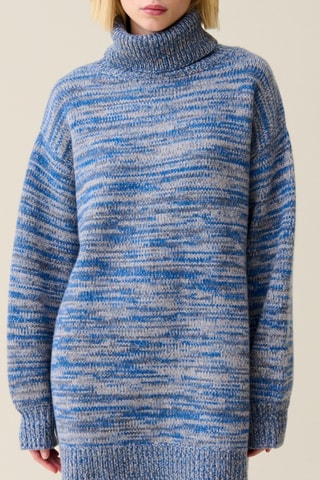 Vestido-camisola em lã - Índigo