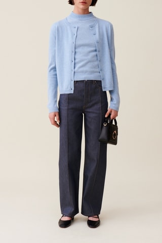 Casaco em lã - Azul-celeste