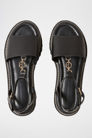 Sandálias em couro - Preto