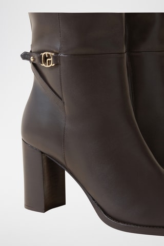 Botas em couro de vitelo - Castanho-escuro