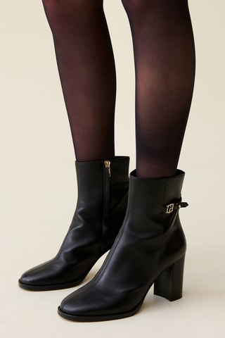 Botins em couro de vitelo - Preto