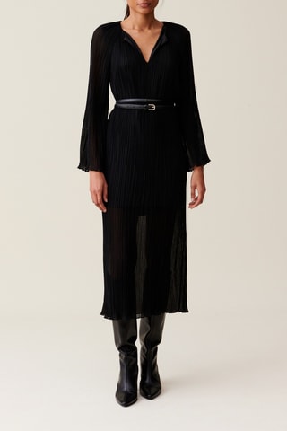 Vestido plissado - Preto