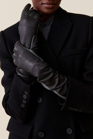 Luvas em couro de cordeiro - Preto