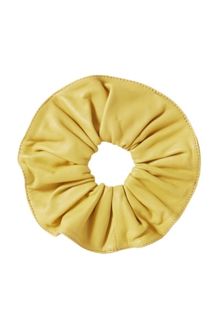 Elástico de cabelo em couro de cordeiro - Amarelo
