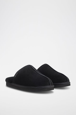 Pantoufles en cuir Sheepskin - Noir