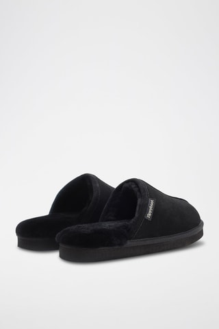 Pantoufles en cuir Sheepskin - Noir