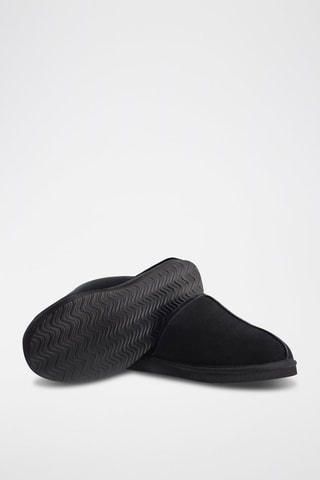 Pantoufles en cuir Sheepskin - Noir