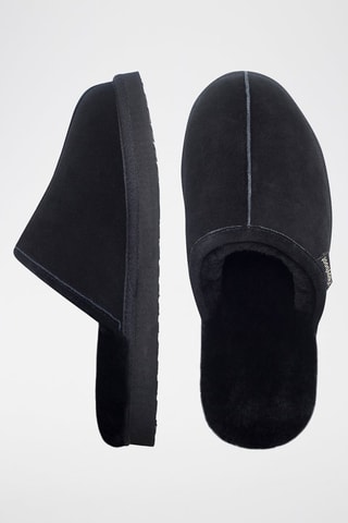 Pantoufles en cuir Sheepskin - Noir