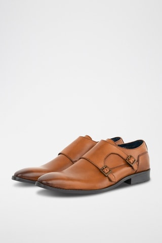 Derbys à boucles en cuir Knightbridge - 
Camel