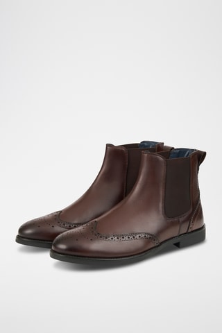 Bottines Chelsea en cuir - Marron