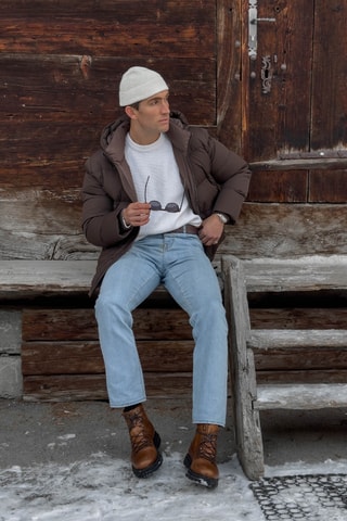 Boots en cuir - Camel