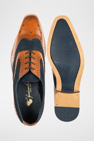 Richelieus en cuir - Marron et bleu marine