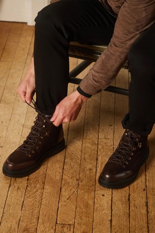 Boots en cuir - Marron