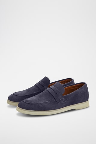 Mocassins en nubuck - Bleu marine