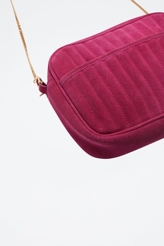 Mala a tiracolo em raspa de couro - Rosa