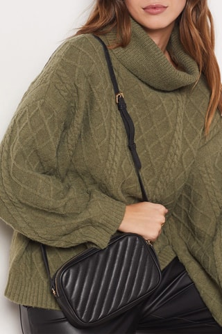 Mala a tiracolo em couro - Preto