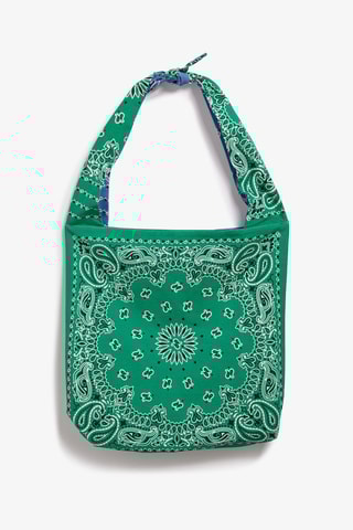 Mala shopper de praia reversível - Azul-celeste e verde-claro