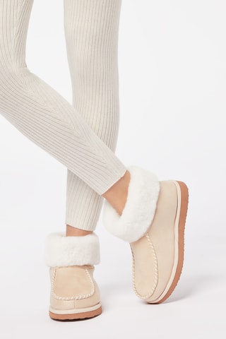 Pantufas forradas New Molly - Bege - Etam