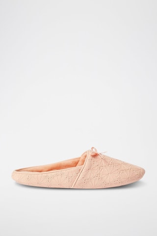 Pantufas em bordado inglês Nate - Salmão