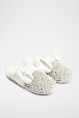 Pantufas forradas com orelhas Nicole - Cinzento-claro