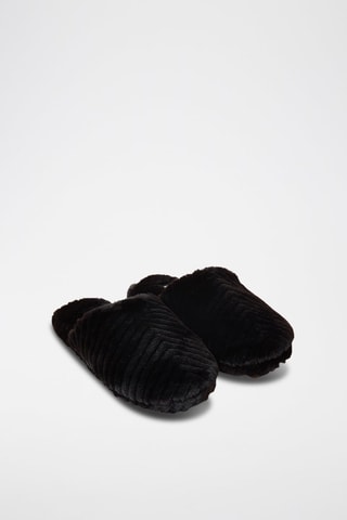 Gevoerde pantoffels Ninie Zwart