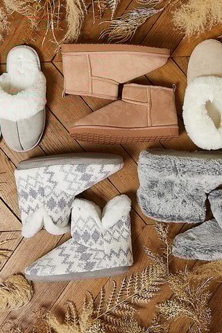 Botins forrados Nessie Cinzento-claro