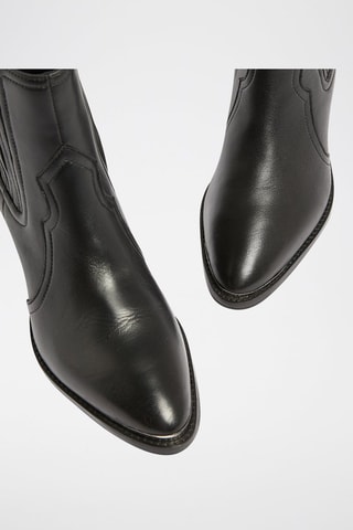 Botins em couro Grace - Preto