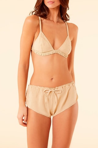 Soutien em linho Melita Mostarda ocre