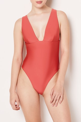 Fato de banho - Vermelho-tijolo