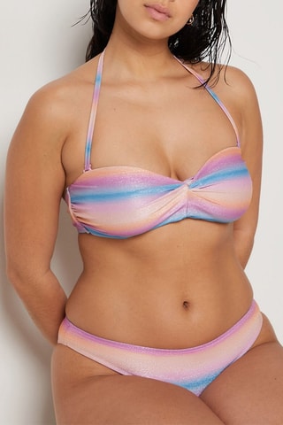 Parte de cima de biquíni tie and dye - Rosa e azul-celeste