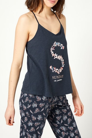 Camisola de alças - Azul-marinho