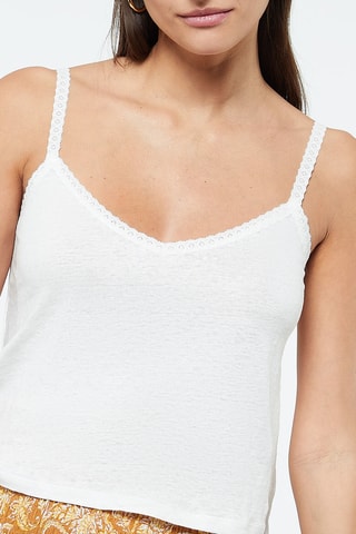 Camisola de alças de praia em linho - Cru