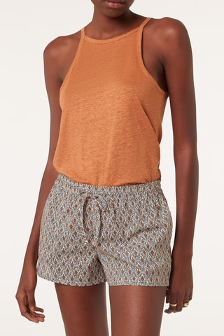 Camisola de alças em linho - Laranja