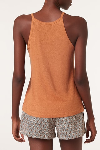 Camisola de alças em linho - Laranja