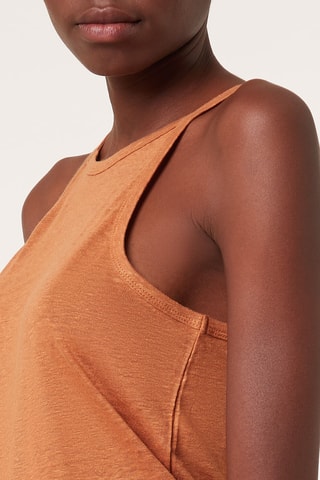 Camisola de alças em linho - Laranja