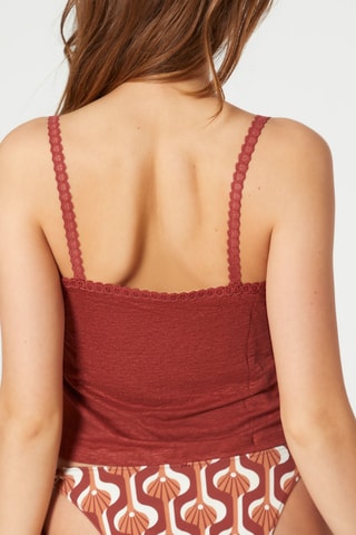 Camisola de alças de praia em linho - Castanho