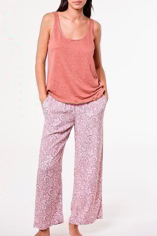 Camisola de alças em linho Hamy Terracota