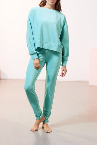 Calças de fato de treino em veludo cintura alta Laz Verde