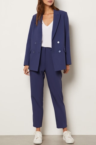 Calças corte cigarro - Azul-marinho