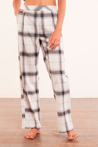 Calças direitas de cintura subida Dania Cinzento