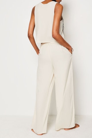 Calças de praia em linho - Cru