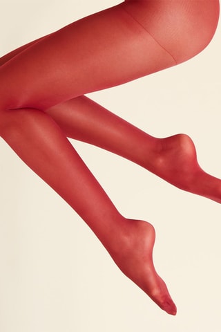 Collants Semi Opaque Vermelho